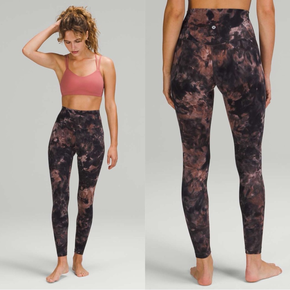 Lululemon Align Pant 28" Diamond Dye Graphite Grey Pink‎ Pastel W5CMGS Size 0